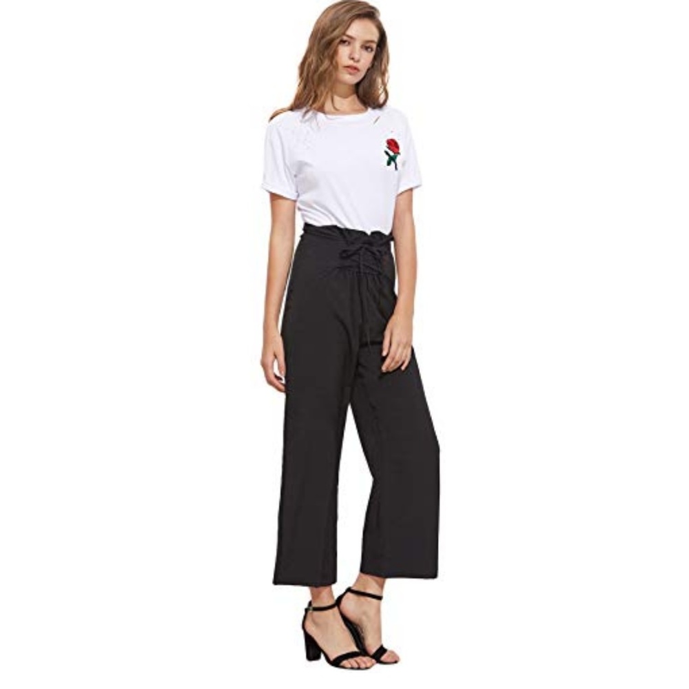 Women's High-Waist Palazzo Pants - Picture 3 of 6